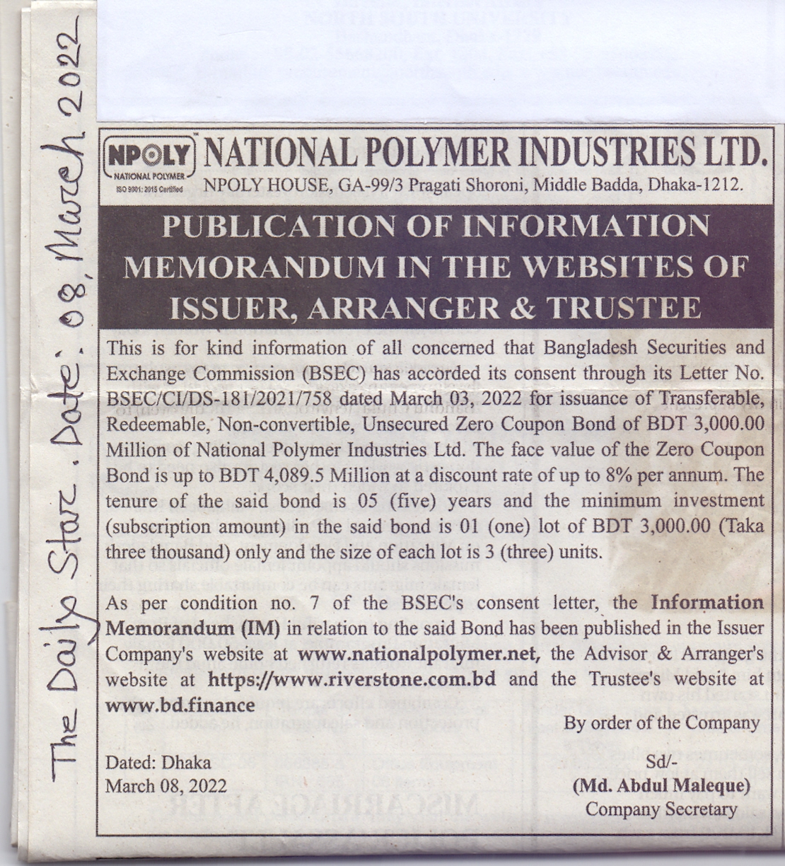 Jug, National Polymer Group